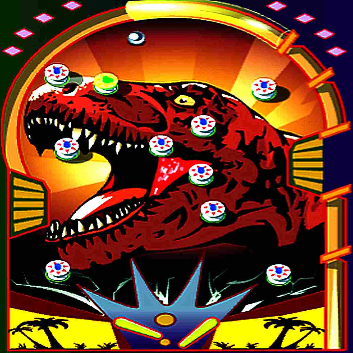 Jurassic Pinball, where the thrill of flipping and launching a silver ball