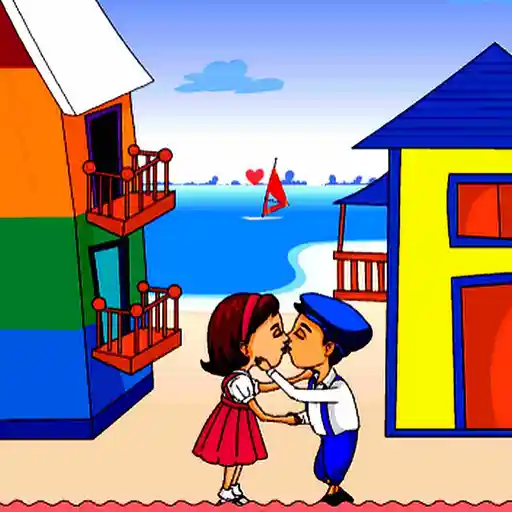 Beach House Kiss young love.