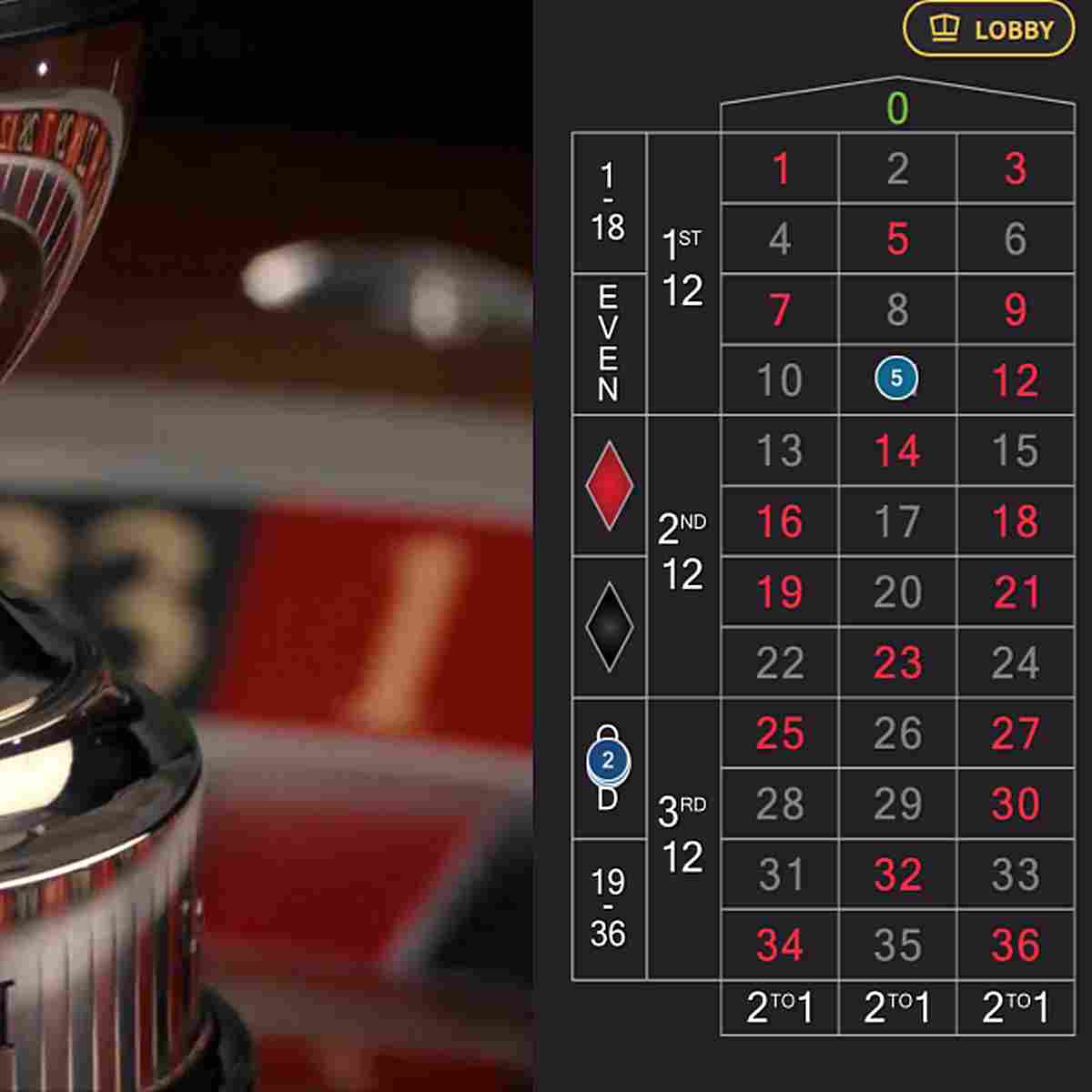 a close up of a casino roulette table in Real Spooky Roulette Demo