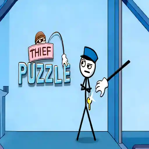 A thief tries to steal keys from a sleeping guard in Thief Puzzle