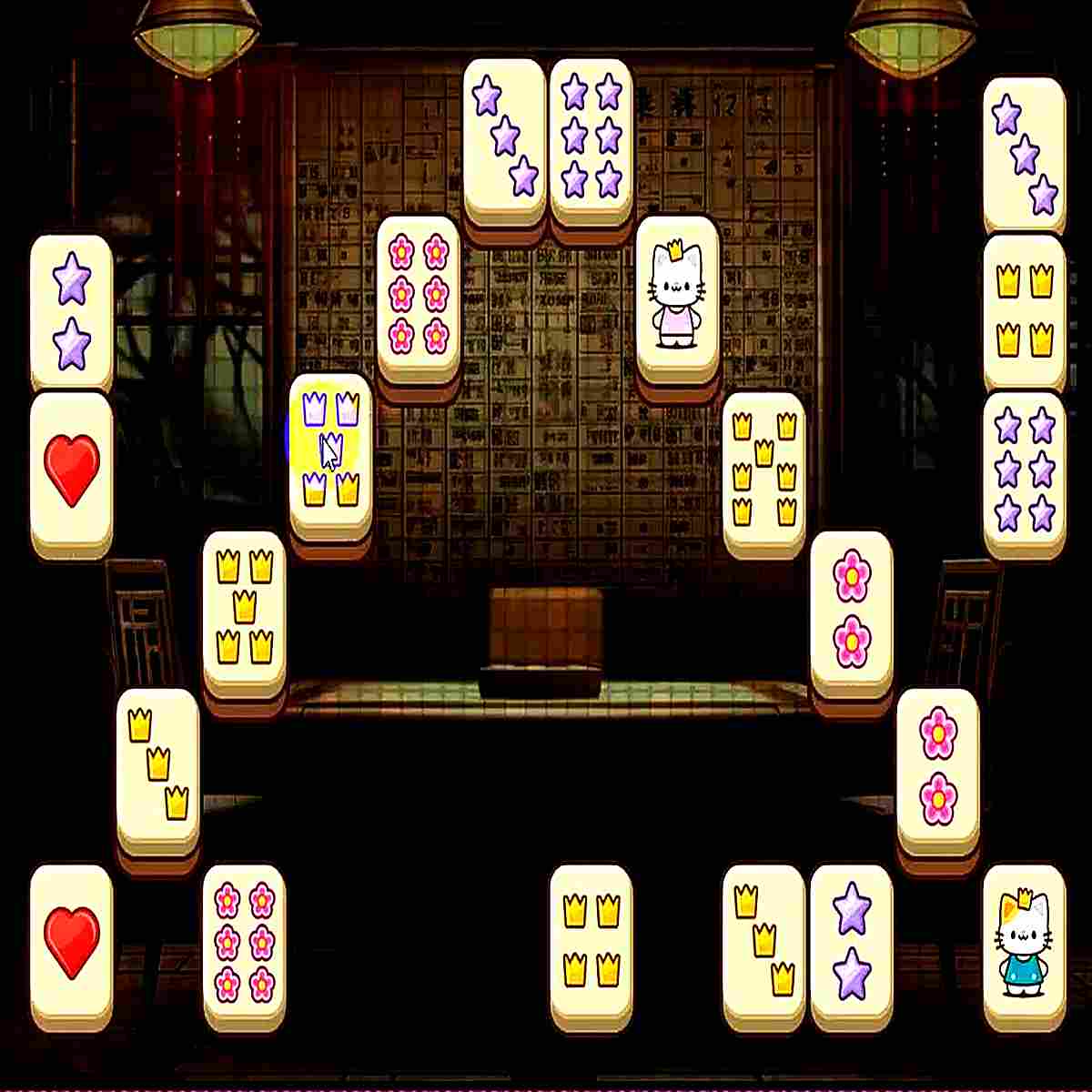 Kitty Mahjong a tile matching game with a cat theme.