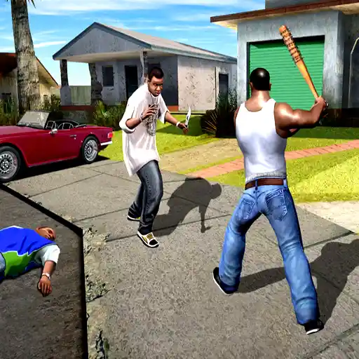 A man defending himself against a gangster in Grand Vegas Crime!