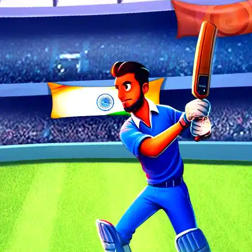 The Batsman is standing in the crrease in Cricket Clash