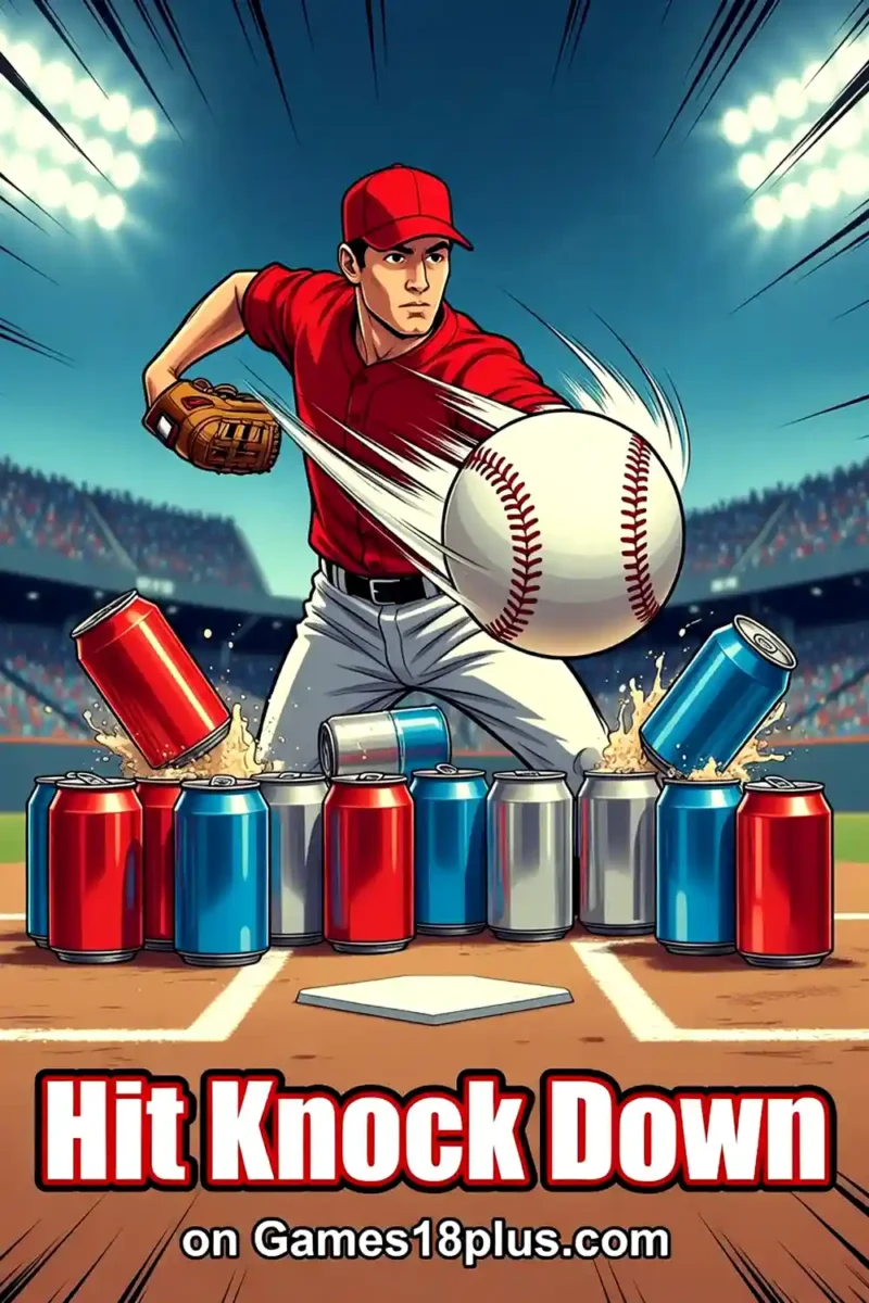 Throw baseballs at targets in Hit Knock Down