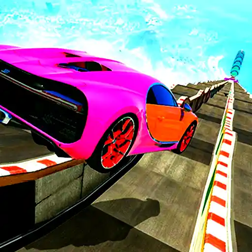 A car speeds Up a Giant ramp in Ramp Race