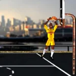 Sink a shot from the free-throw line in Street Hoops