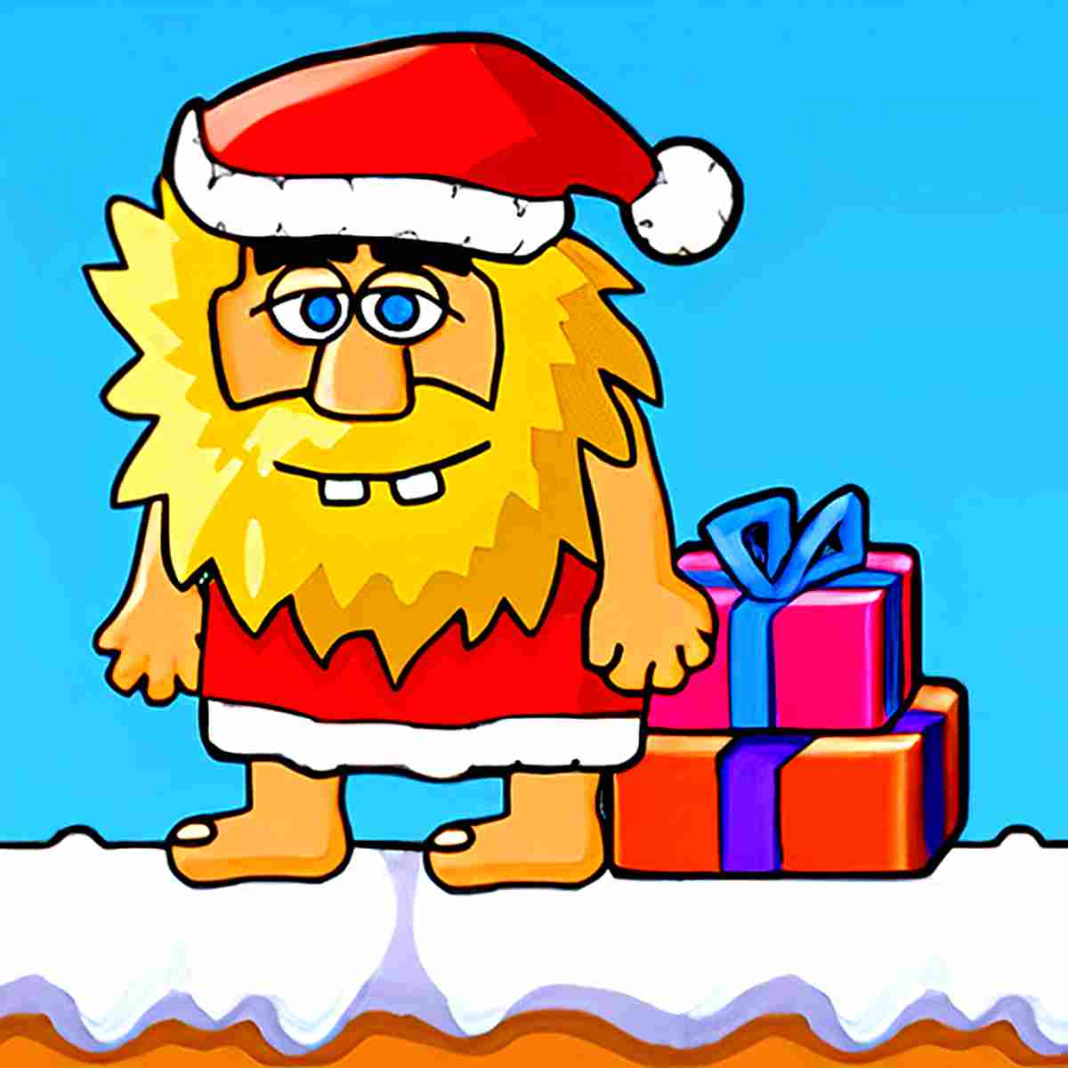 Adam and Eve's prehistoric Christmas in Adam and Eve Go Xmas