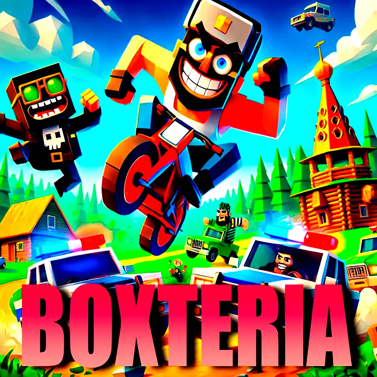 Boxteria: Crazy characters race through a fun cartoon world.