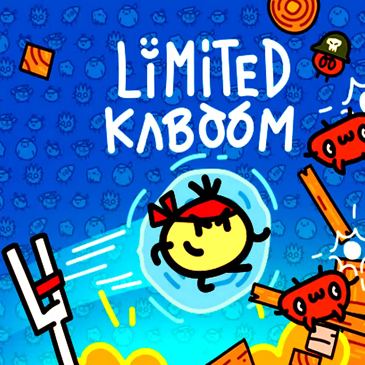 Cartoonish character ready to launch into an adventure in Limited Kaboom.