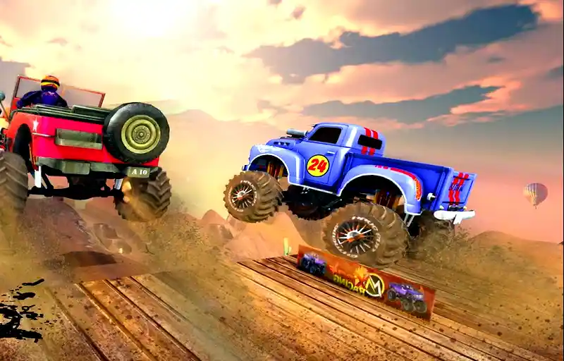 Big trucks competing in MMX Monster Truck