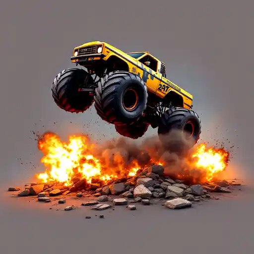Wreak havoc in the world of Monster Truck Destroyer!