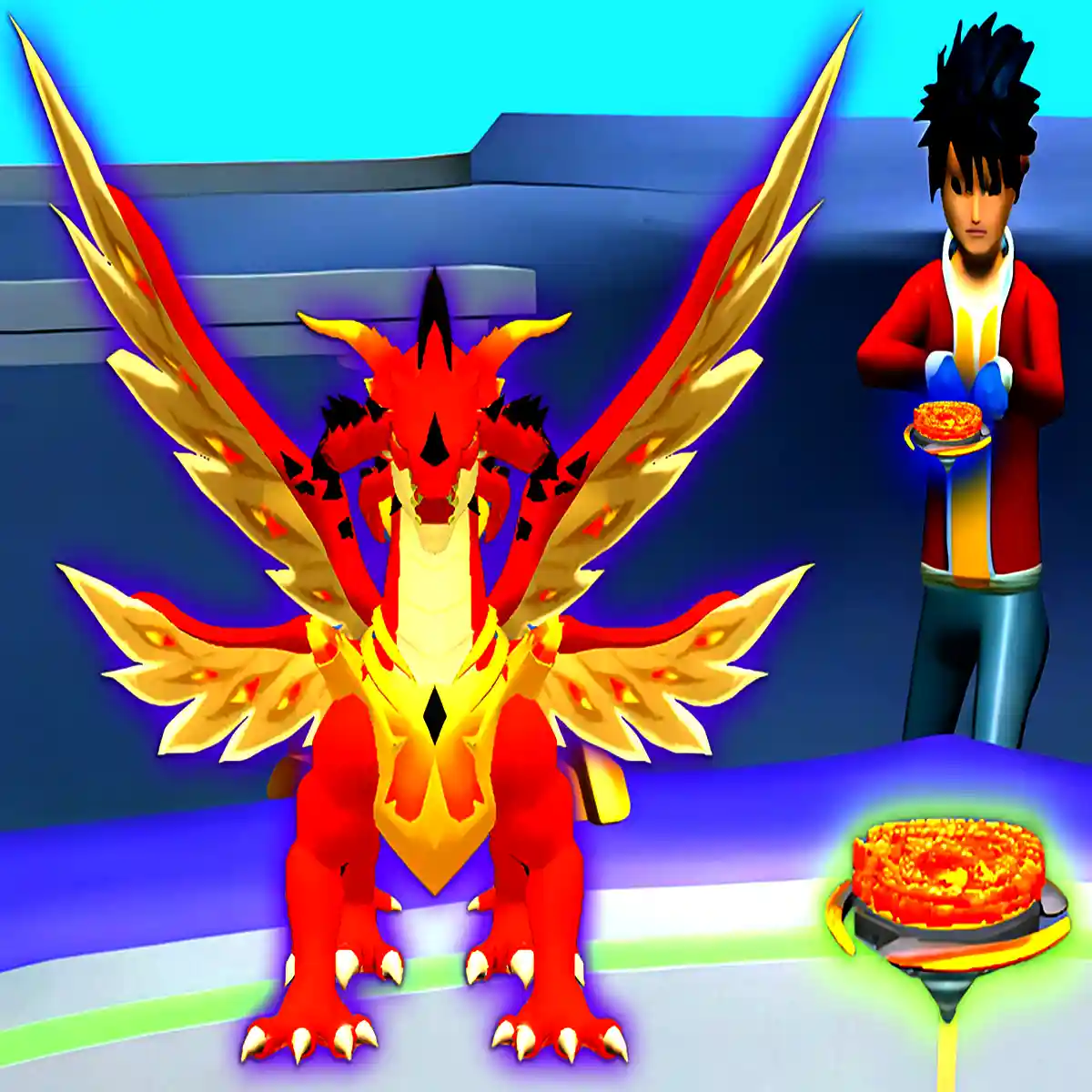 Check out this epic dragon in Mystical Blade 3D! Ready for a snack? 🍕