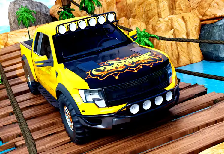 Climb the rocky hills in Offroad Jeep
