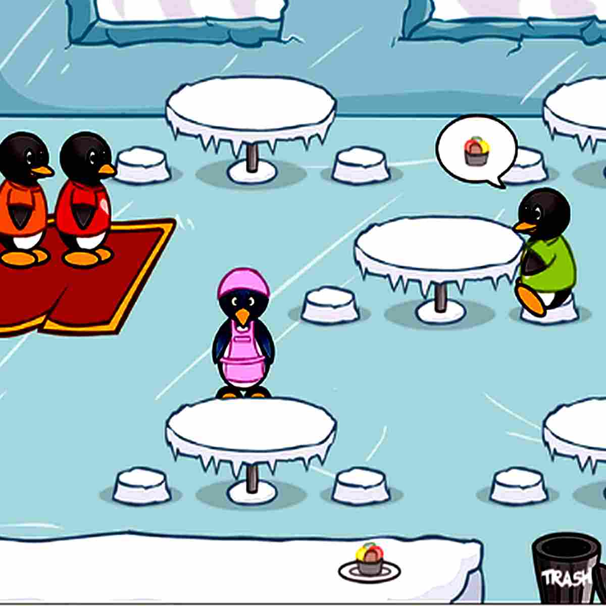 Penguin Diner, while on an Antarctic trek, Penny the Penguin goes off track