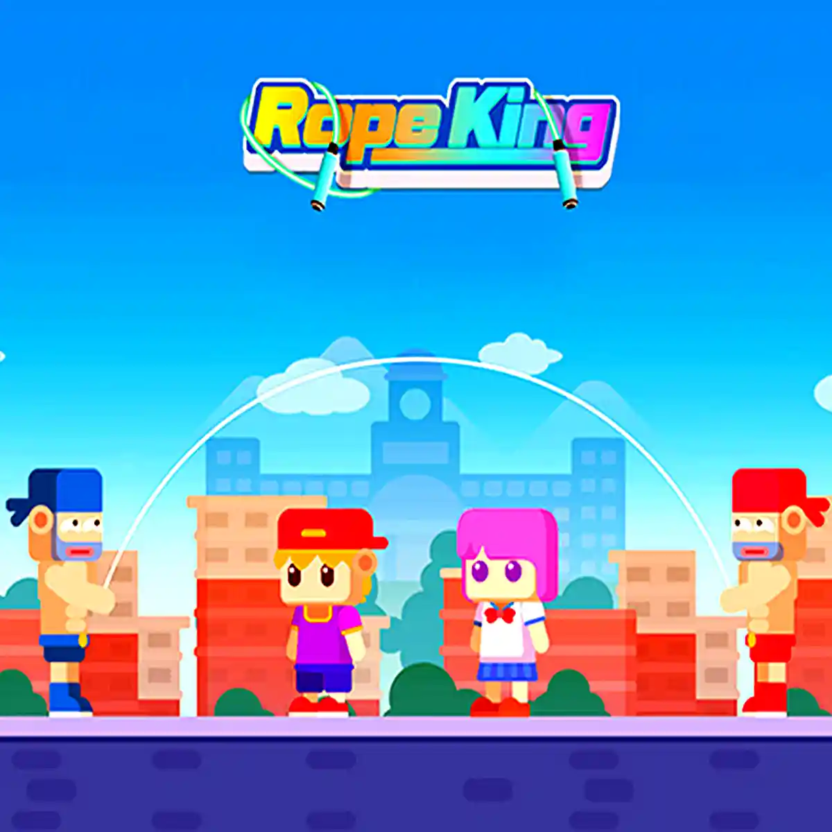 Jumping into fun with friends! Rope King?