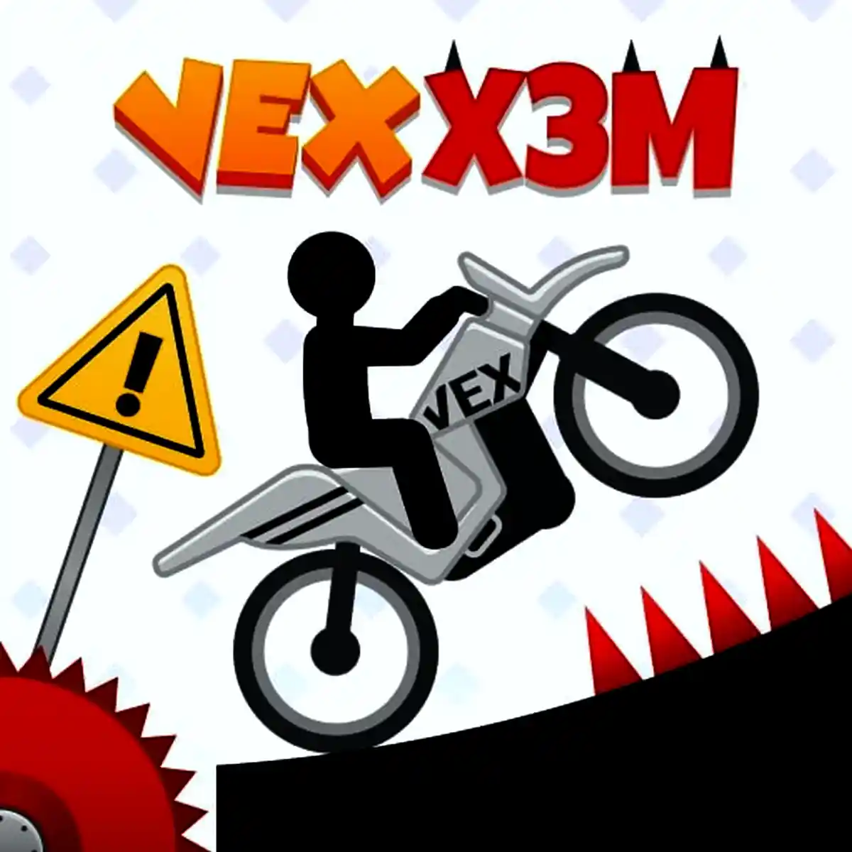 Vex X3M motorbike game: A stick figure races