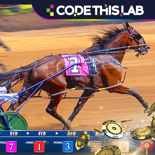 a horse racing with a horse drawn carriage in Harness racing
